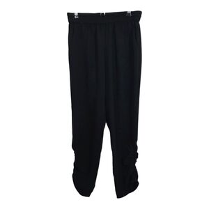 Amanda Uprichard Ruched Leg Pants Black Pull On Size Small